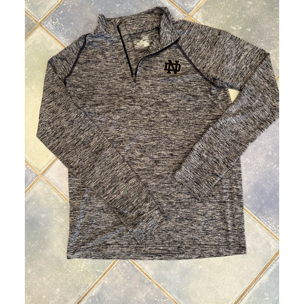 Grey Notre Dame Lacrosse 1/4 Zip Pullover Mens S Long Sleeve Under Armour